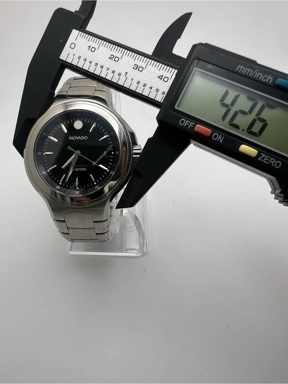 Movado Men's Silver Stainless Steel Watch with Black Dial
